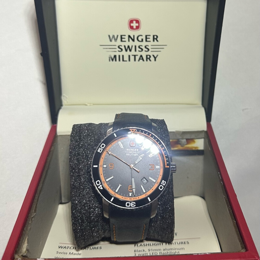 Wenger Black Watch with Orange Accents - Picture 2 of 4